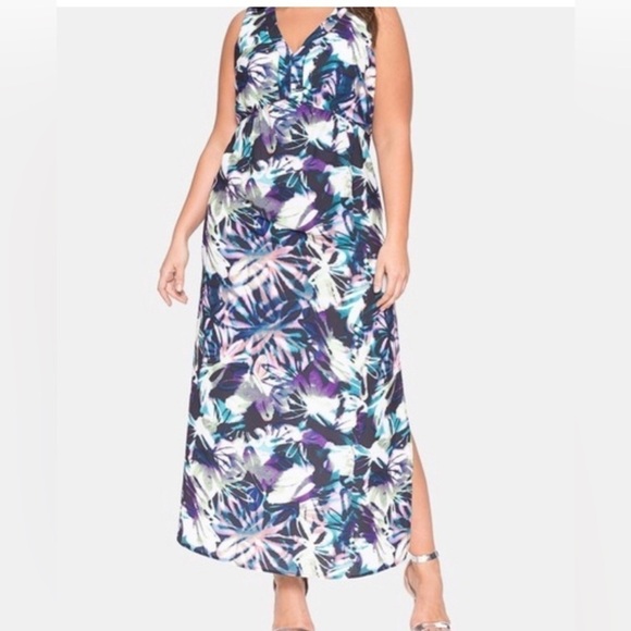 Eloquii Multicolored Floral Maxi - Picture 1 of 10